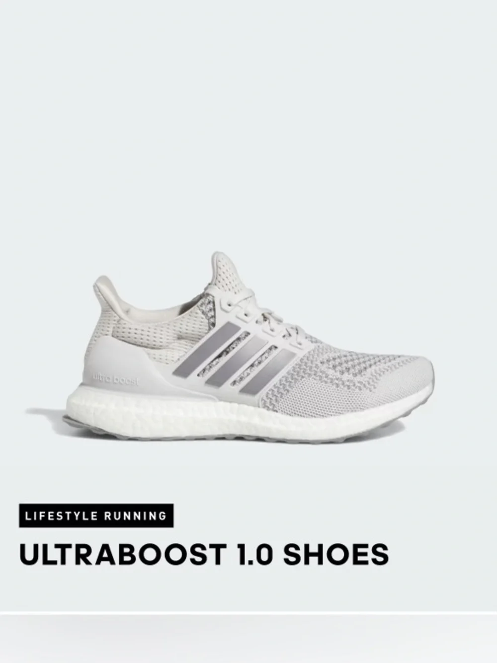 Women’s adidas ultra boost white silver shoes W8